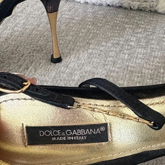 Dolce & Gabbana Black and Gold Heels
